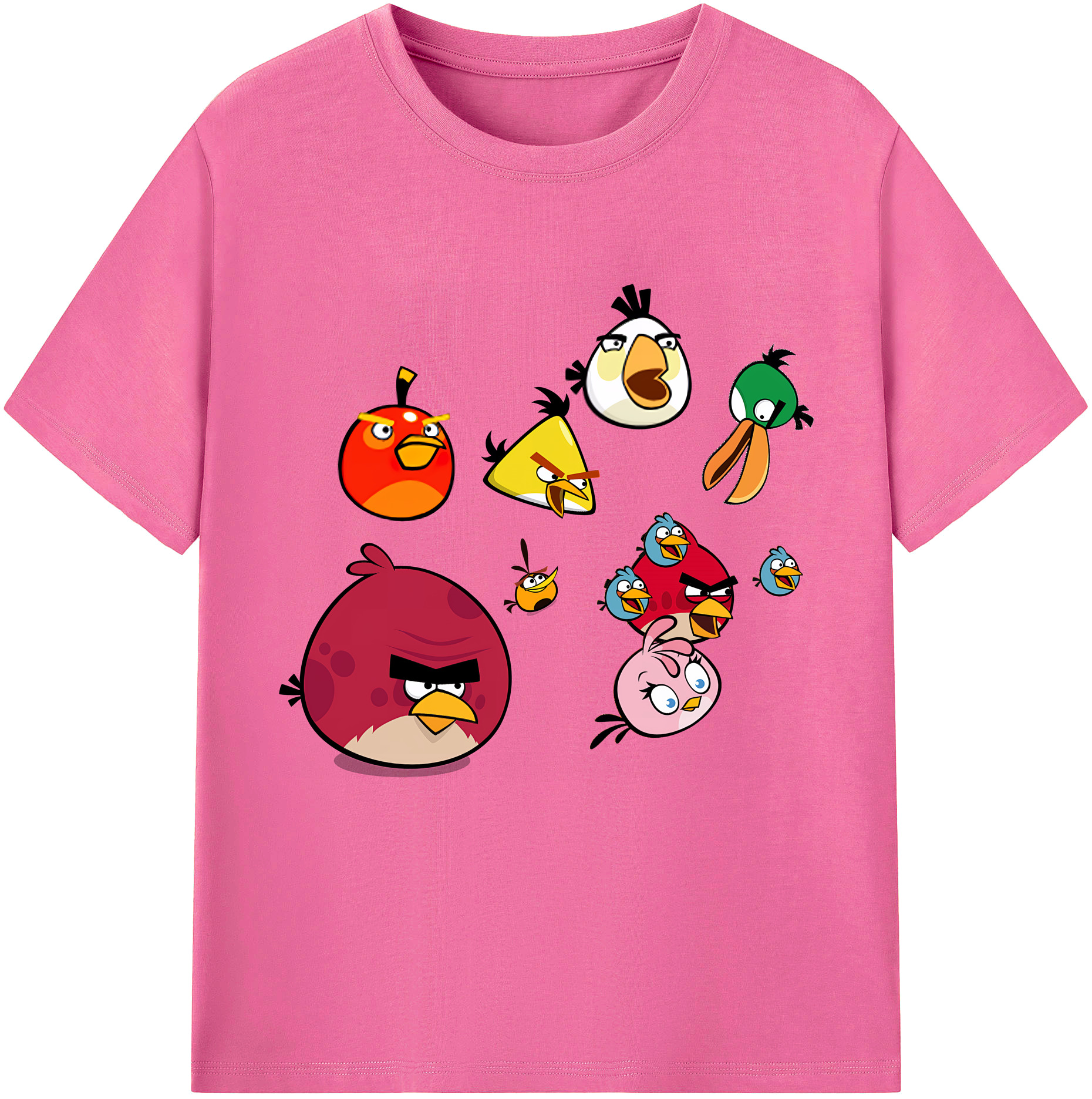 （画像用） Angry Birds アングリーバード レディースカジュアルプリントTシャツ（綿100％）